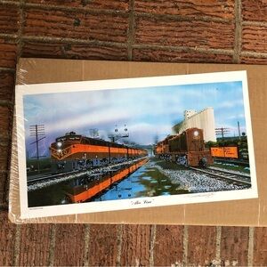 Vintage 1988 Robert West Pen Signed Print Rail Graphics South Alco Line 10”x18”